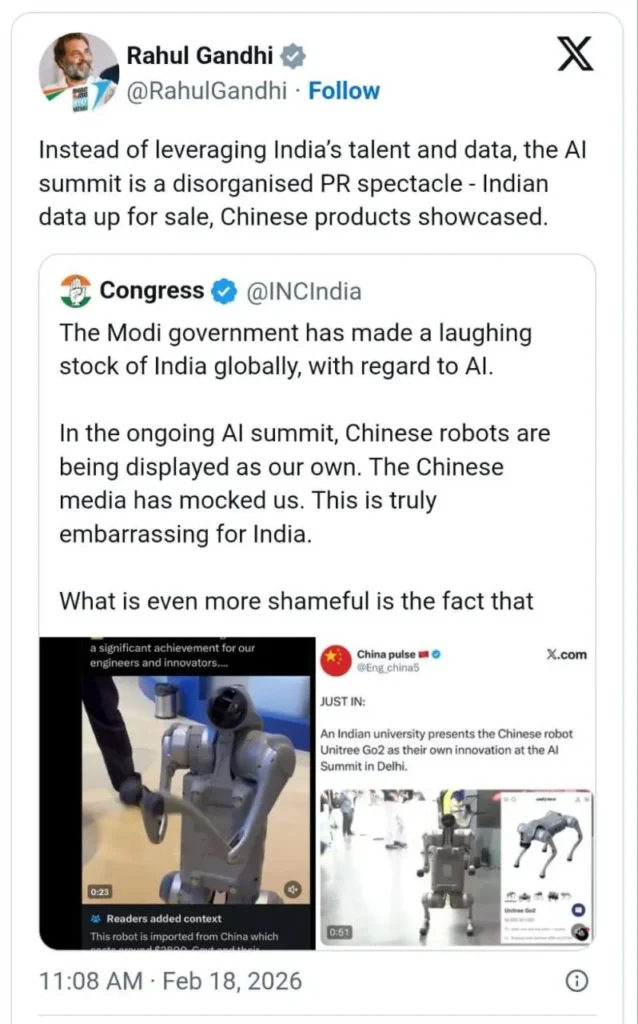 ‘Robot Dog’ पर सियासी बवाल, राहुल का केंद्र पर तंज, Galgotiya विवाद में प्रोफेसर पर कार्रवाई!