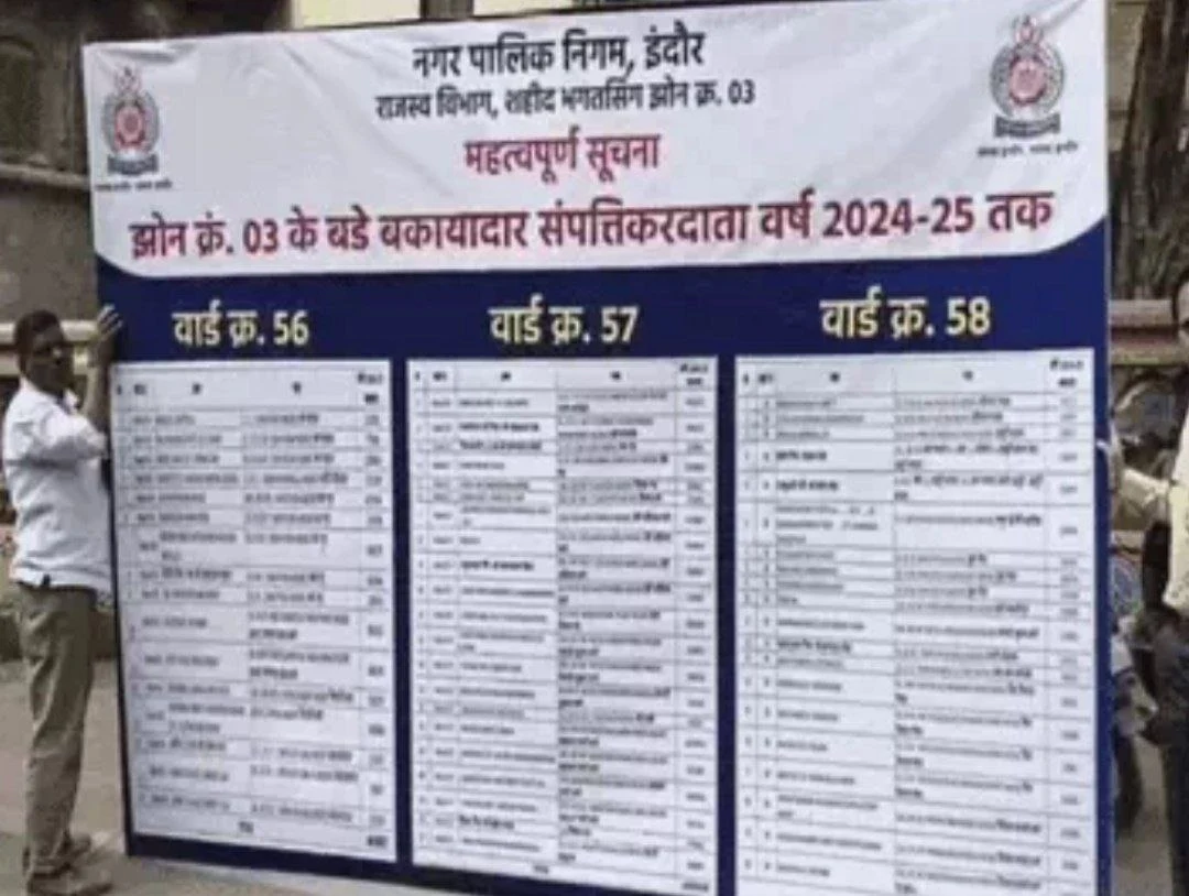 Indore News: इंदौर नगर निगम ने 57 बड़े बकायादारों की लिस्ट लगाई, ढोल बजाकर की कार्रवाई